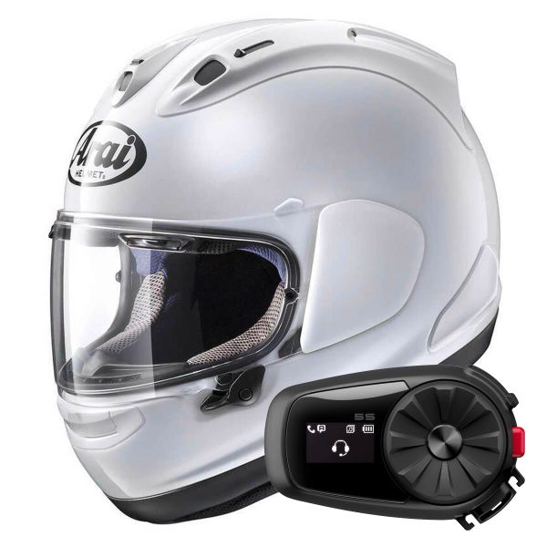 Casque Integral Arai RX-7V Evo Diamond White + Kit Bluetooth 5S Solo Casque Integral Arai RX-7V Evo Diamond White + Kit Bluetooth 5S Solo