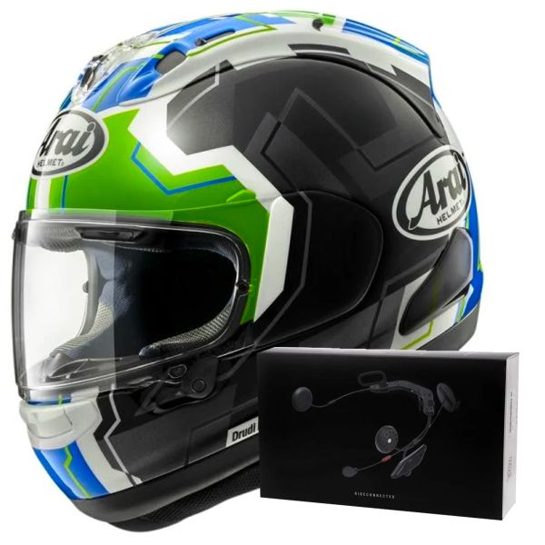 Casque Integral Arai RX-7V Evo JR65 Green + Kit bluetooth ACS10