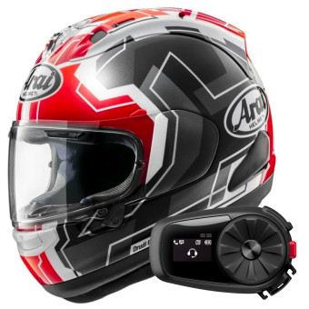 Casque Integral Arai RX-7V Evo JR65 Red + Kit Bluetooth 5S Solo