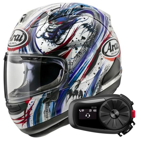Casque Integral Arai RX-7V Evo Kiyo Trico Replica + Kit Bluetooth 5S Solo Casque Integral Arai RX-7V Evo Kiyo Trico Replica + Kit Bluetooth 5S Solo