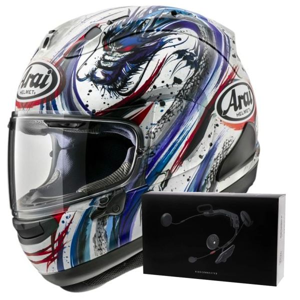 Casque Integral Arai RX-7V Evo Kiyo Trico Replica + Kit bluetooth ACS10