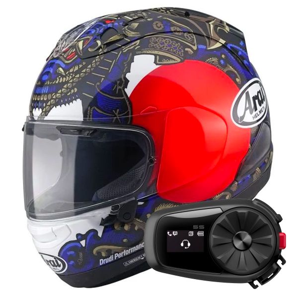 Casque Integral Arai RX-7V Evo Samurai + Kit Bluetooth 5S Solo Casque Integral Arai RX-7V Evo Samurai + Kit Bluetooth 5S Solo