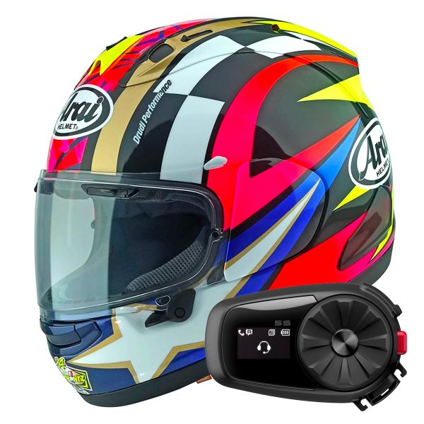 Casque Integral Arai RX-7V Evo Schwantz 30 + Kit Bluetooth 5S Solo