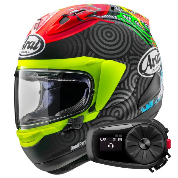 Casque Integral Arai RX-7V Evo Tatsuki + Kit Bluetooth 5S Solo Casque Integral Arai RX-7V Evo Tatsuki + Kit Bluetooth 5S Solo