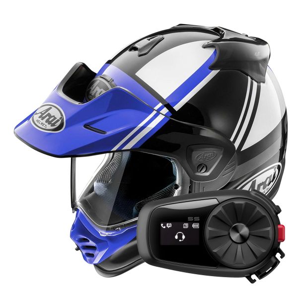 Casque Integral Arai Tour-X5 Cosmic Blue White Black + Kit Bluetooth 5S Solo Casque Integral Arai Tour-X5 Cosmic Blue White Black + Kit Bluetooth 5S Solo