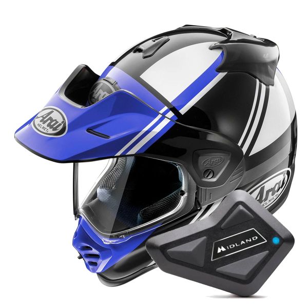 Casque Integral Arai Tour-X5 Cosmic Blue White Black + Kit Bluetooth BT Mini