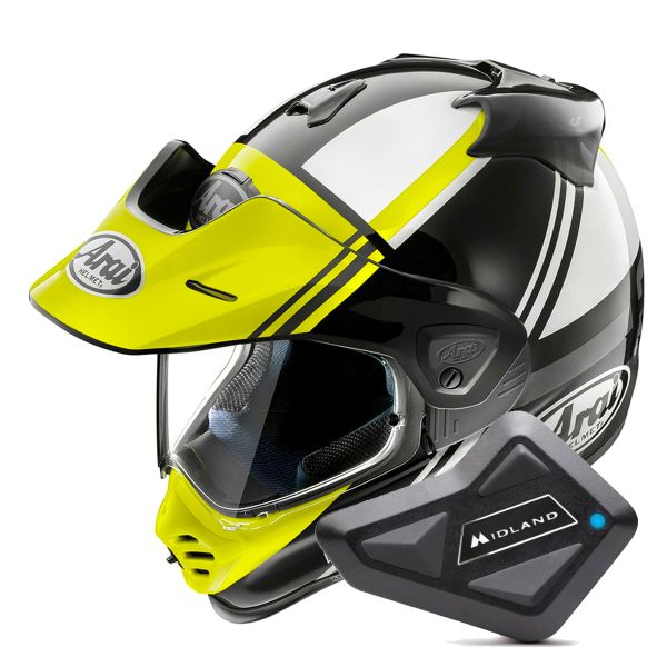 Casque Integral Arai Tour-X5 Cosmic Neon Yellow White Black + Kit Bluetooth BT Mini Casque Integral Arai Tour-X5 Cosmic Neon Yellow White Black + Kit Bluetooth BT Mini
