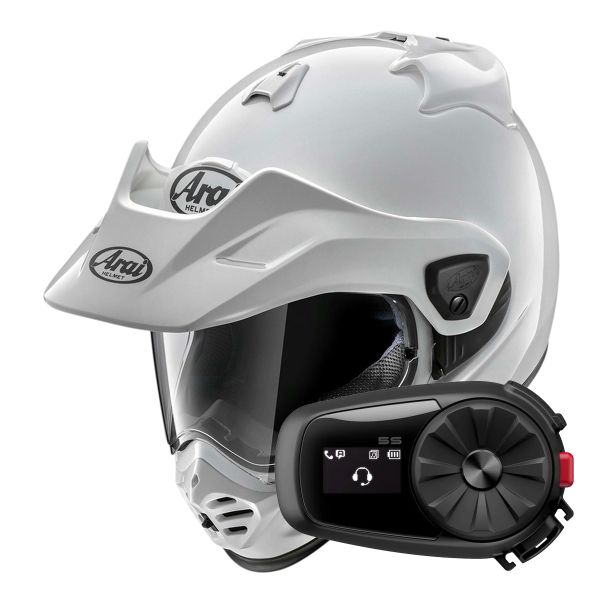 Casque Integral Arai Tour-X5 Diamond White + Kit Bluetooth 5S Solo Casque Integral Arai Tour-X5 Diamond White + Kit Bluetooth 5S Solo