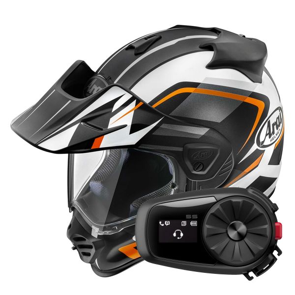 Casque Integral Arai Tour-X5 Discovery Orange Black White + Kit Bluetooth 5S Solo Casque Integral Arai Tour-X5 Discovery Orange Black White + Kit Bluetooth 5S Solo