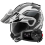 Casque Integral Arai Tour-X5 Discovery White Grey Black + Kit Bluetooth 5S Solo