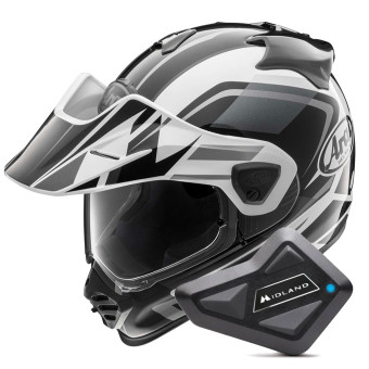 Casque Integral Arai Tour-X5 Discovery White Grey Black + Kit Bluetooth BT Mini Casque Integral Arai Tour-X5 Discovery White Grey Black + Kit Bluetooth BT Mini