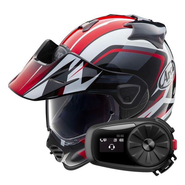 Casque Integral Arai Tour-X5 Discovery White Red Black + Kit Bluetooth 5S Solo Casque Integral Arai Tour-X5 Discovery White Red Black + Kit Bluetooth 5S Solo
