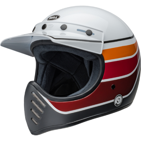 Casque Integral Bell Moto-3 RSD Saddleback Satin Gloss White Black