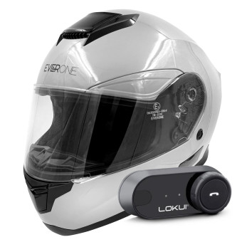 Casque Integral Everone X92RS Grey Nardo + Kit Bluetooth Lokui K30