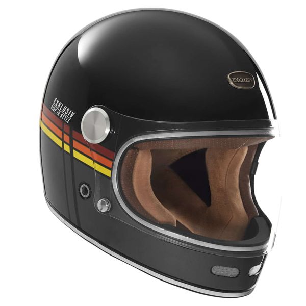 Casque Integral Exklusiv Duke 2 Flat Black Red Orange Yellow