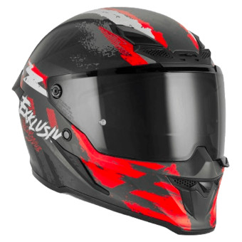 Casque Integral Exklusiv Goliath Cut D Mat Black Red
