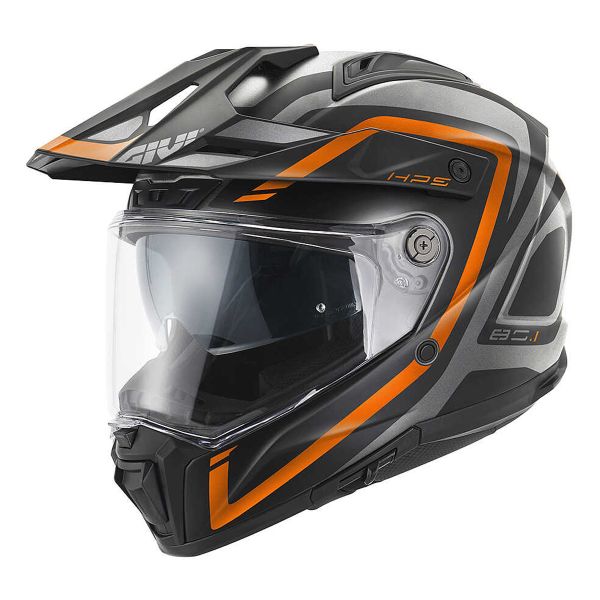 Casque Integral Givi 80.1 Fiber Apex Matt Titanium Black Orange