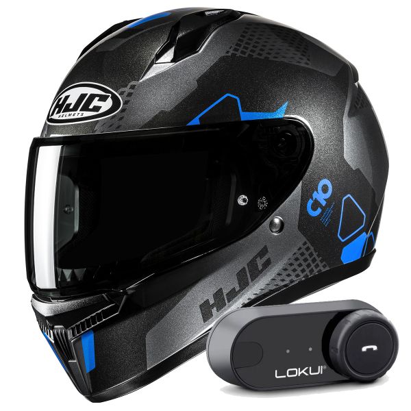 Casque Integral HJC C10 Aspa MC2 + Kit Bluetooth Lokui K30