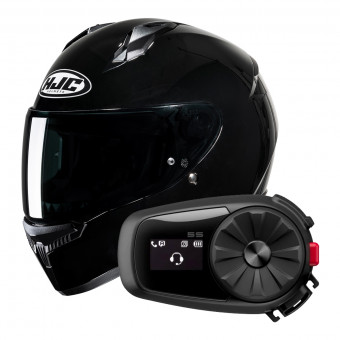 Casque Integral HJC C10 Black + Kit Bluetooth 5S