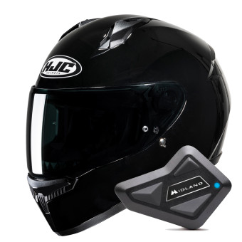 Casque Integral HJC C10 Black + Kit Bluetooth BT Mini