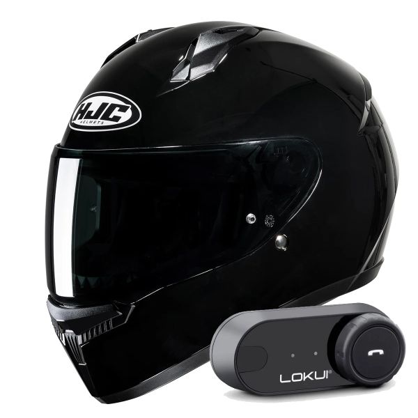 Casque Integral HJC C10 Black + Kit Bluetooth Lokui K30 Casque Integral HJC C10 Black + Kit Bluetooth Lokui K30
