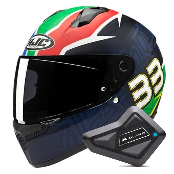 Casque Integral HJC C10 Brad Binder 33 + Kit Bluetooth BT Mini