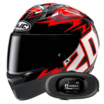 Casque Integral HJC C10 Diablo Mask Quartararo + Kit bluetooth 5R Lite
