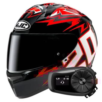 Casque Integral HJC C10 Diablo Mask Quartararo + Kit Bluetooth 5S Solo Casque Integral HJC C10 Diablo Mask Quartararo + Kit Bluetooth 5S Solo