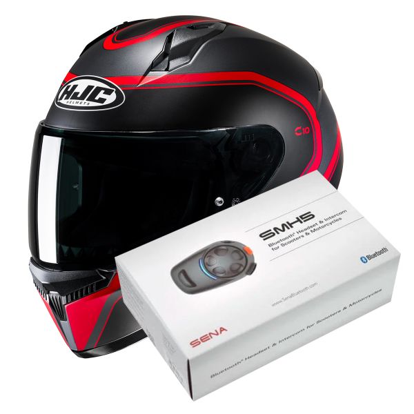 Casque Integral HJC C10 Elie MC1SF + Kit Bluetooth SMH5 Solo Casque Integral HJC C10 Elie MC1SF + Kit Bluetooth SMH5 Solo