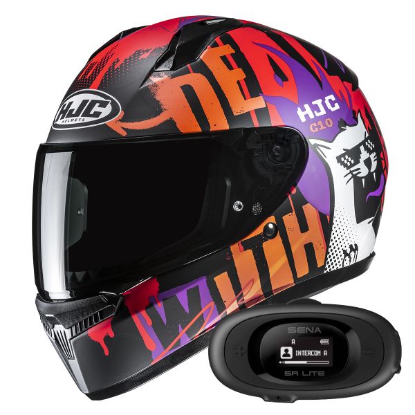 Casque Integral HJC C10 Fop MC7SF + Kit bluetooth 5R Lite Casque Integral HJC C10 Fop MC7SF + Kit bluetooth 5R Lite