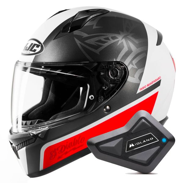 Casque Integral HJC C10 FQ20 Fabio Quartararo + Kit Bluetooth BT Mini