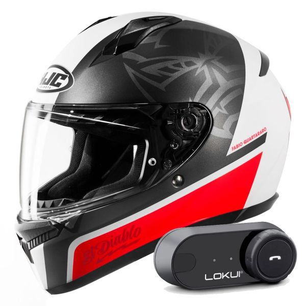 Casque Integral HJC C10 FQ20 Fabio Quartararo + Kit Bluetooth Lokui K30