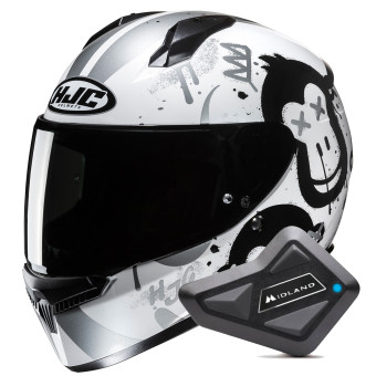 Casque Integral HJC C10 Geti MC10 + Kit Bluetooth BT Mini