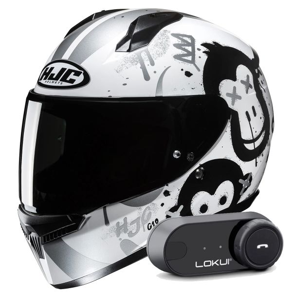 Casque Integral HJC C10 Geti MC10 + Kit Bluetooth Lokui K30
