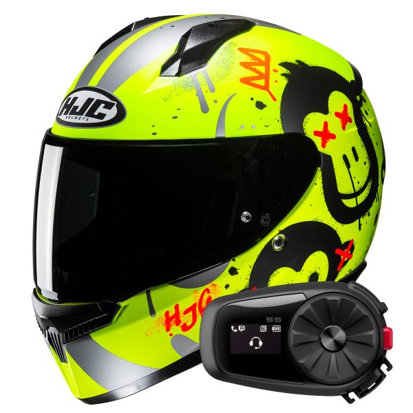 Casque Integral HJC C10 Geti MC3HSF + Kit Bluetooth 5S Solo
