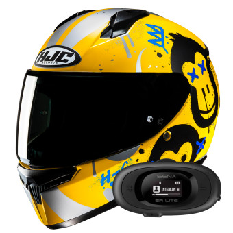 Casque Integral HJC C10 Geti MC3SF + Kit bluetooth 5R Lite Solo Casque Integral HJC C10 Geti MC3SF + Kit bluetooth 5R Lite Solo