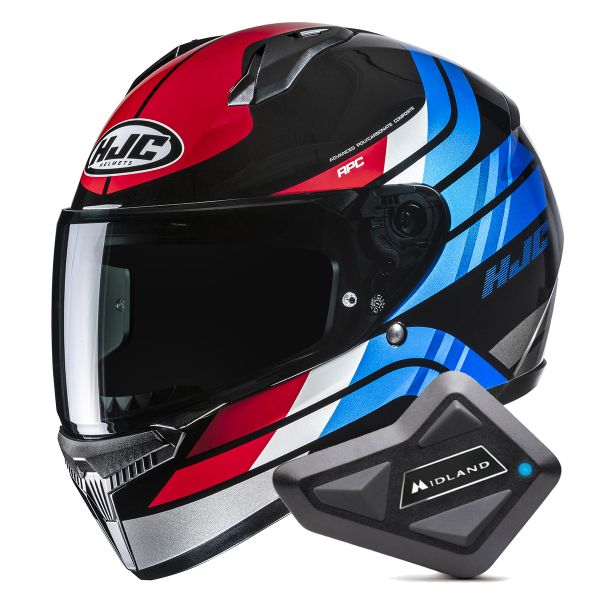 Casque Integral HJC C10 Hiper MC21 + Kit Bluetooth BT Mini Casque Integral HJC C10 Hiper MC21 + Kit Bluetooth BT Mini