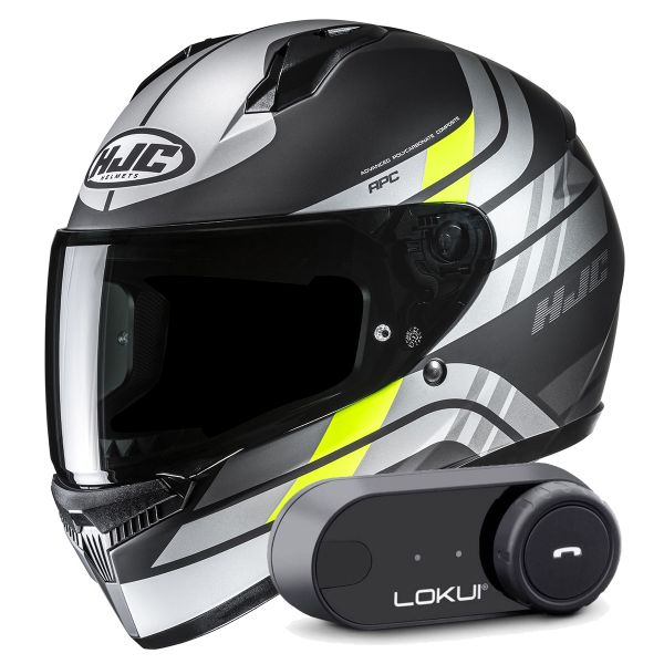 Casque Integral HJC C10 Hiper MC3HSF + Kit Bluetooth Lokui K30