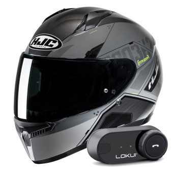 Casque Integral HJC C10 Inka MC3H + Kit Bluetooth Lokui K30