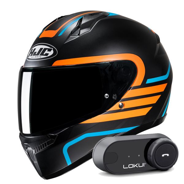 Casque Integral HJC C10 Lito MC27SF + Kit Bluetooth Lokui K30