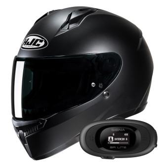 Casque Integral HJC C10 Semi Flat Black + Kit bluetooth 5R Lite