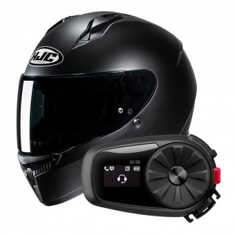 Casque Integral HJC C10 Semi Flat Black + Kit Bluetooth 5S