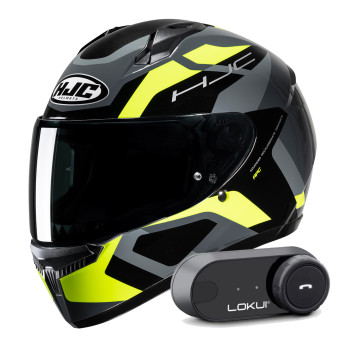 Casque Integral HJC C10 Tins MC3H + Kit Bluetooth Lokui K30