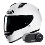 Casque Integral HJC C10 White + Kit Bluetooth Lokui K30