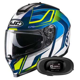 Casque Integral HJC C70 Lantic MC3H + Kit bluetooth 5R Lite
