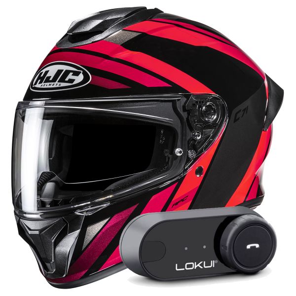 Casque Integral HJC C71 Faber MC1 + Kit Bluetooth Lokui K30 Casque Integral HJC C71 Faber MC1 + Kit Bluetooth Lokui K30