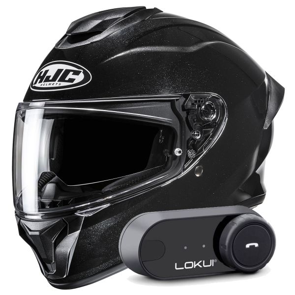 Casque Integral HJC C71 Metal Black + Kit Bluetooth Lokui K30 Casque Integral HJC C71 Metal Black + Kit Bluetooth Lokui K30