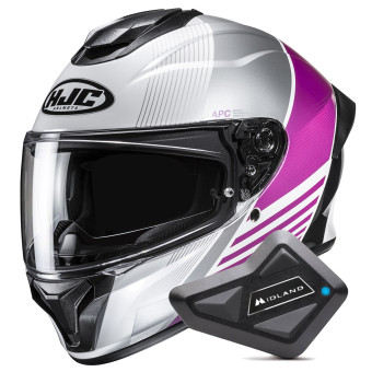 Casque Integral HJC C71 Morix MC8 + Kit Bluetooth BT Mini