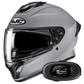 Casque Integral HJC C71 N.Gray + Kit bluetooth 5R Lite Solo
