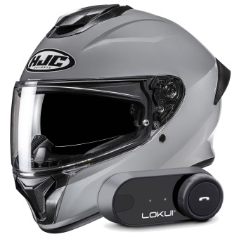 Casque Integral HJC C71 N.Gray + Kit Bluetooth Lokui K30